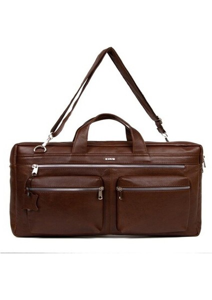 15.6'' Hakiki Deri Bilgisayar Laptop Çantası Kahverengi