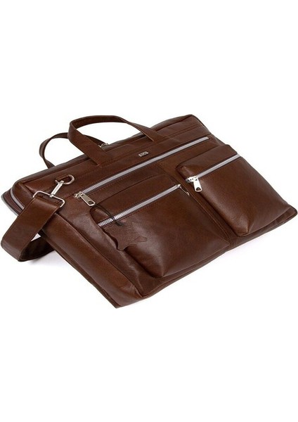 15.6'' Hakiki Deri Bilgisayar Laptop Çantası Kahverengi fırsatları