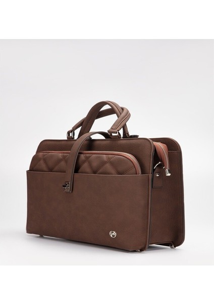 Kadın Evrak Laptop Çantası Kapitone Kahve modelleri