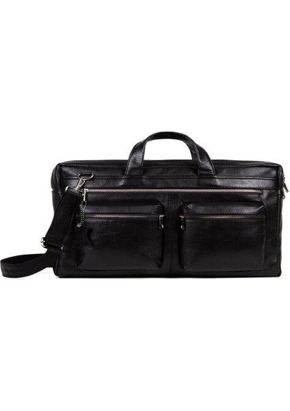 15.6'' Hakiki Deri Bilgisayar Laptop Çantası Siyah