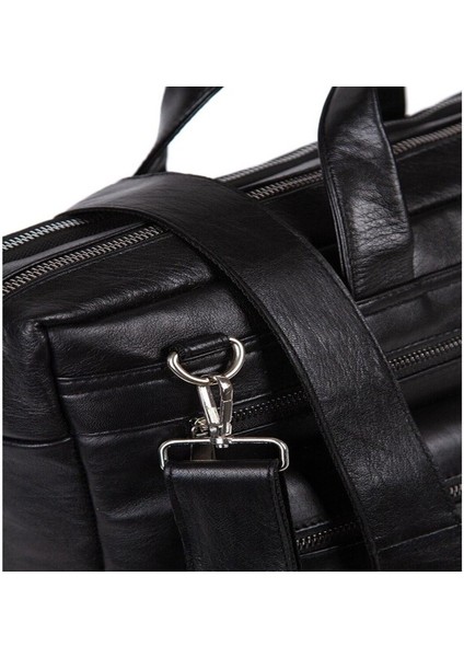 15.6'' Hakiki Deri Bilgisayar Laptop Çantası Siyah modelleri