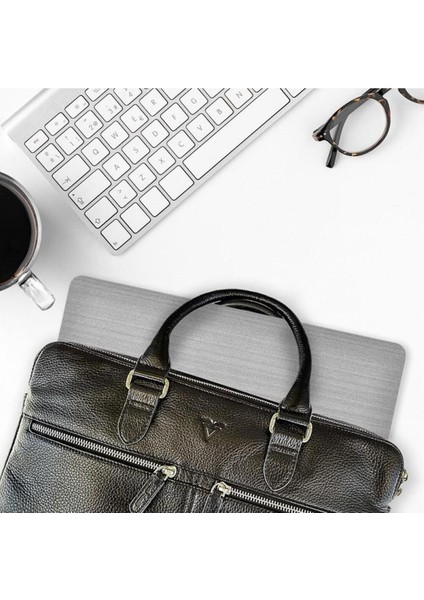 ® Gerçek Deri Laptop Evrak Çantası Combo3 / 10417 Siyah (Arsel Parlak)