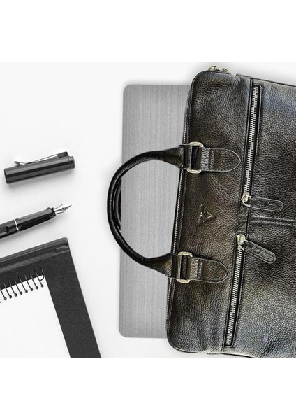 ® Gerçek Deri Laptop Evrak Çantası Combo3 / 10417 Siyah (Arsel Parlak) modelleri