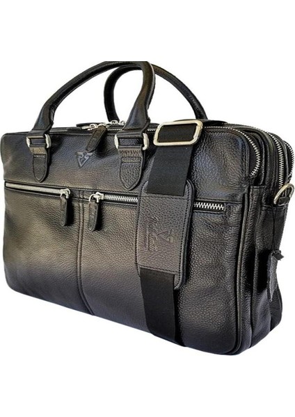 ® Gerçek Deri Laptop Evrak Çantası Combo3 / 10417 Siyah (Arsel Parlak) fırsatları