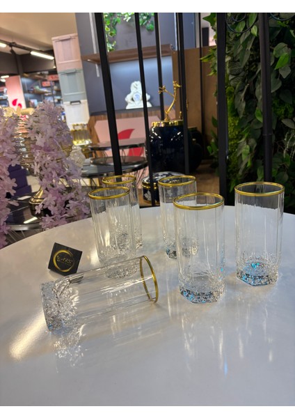 Ars Paşabahçe Valse 6'lı Gold Yaldızlı Cam Su Bardağı, Meşrubat - Soda Bardağı, modelleri