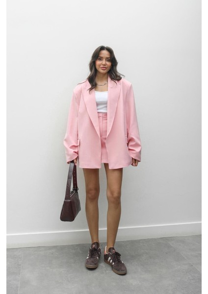 Pembe Helena Ceket Etek Takım
