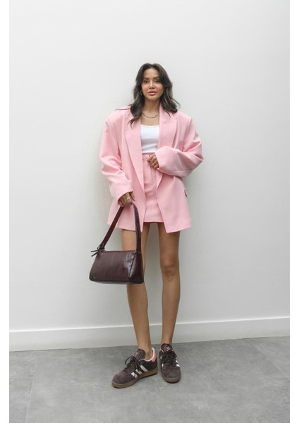 Pembe Helena Ceket Etek Takım