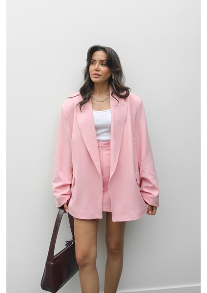 Pembe Helena Ceket Etek Takım