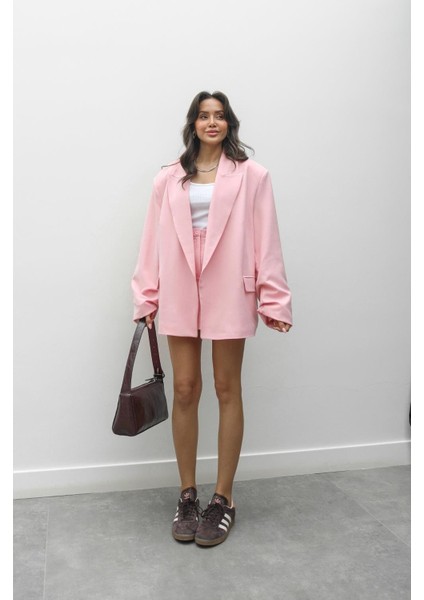 Pembe Helena Ceket Etek Takım