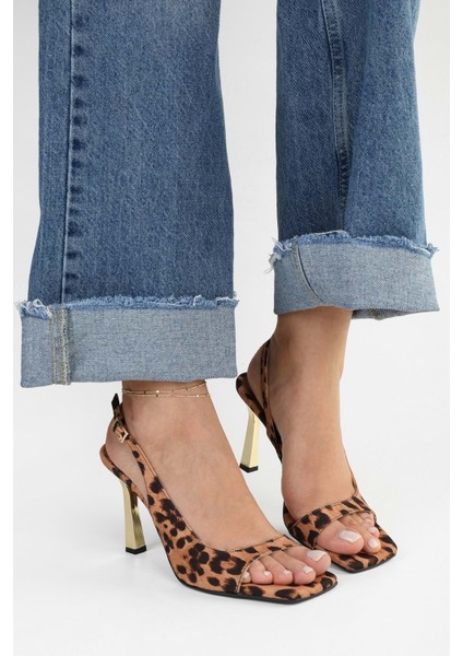 Kadın Swish Leopar Saten Topuklu Ayakkabı fırsatları