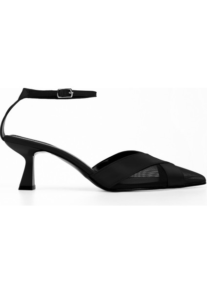 Kadın Oira Siyah Saten Stiletto