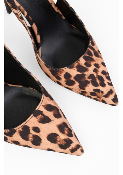 Kadın Mila Leopar Zara Saten Kemerli Bilekten Bağlı Stiletto indirimleri