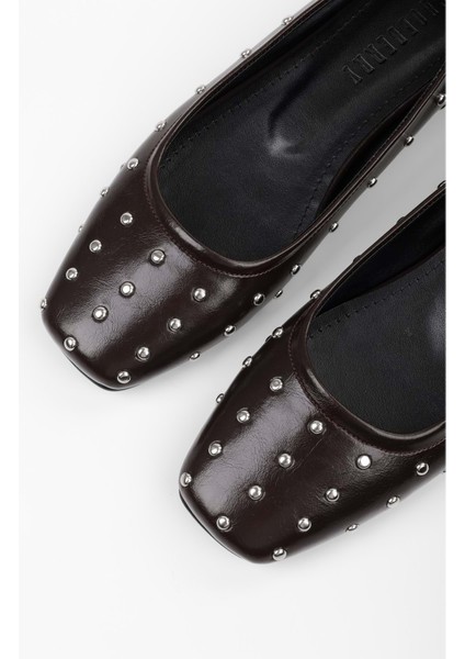 Kadın Zoe Kahve Troklu Küt Burunlu Babet fiyatları