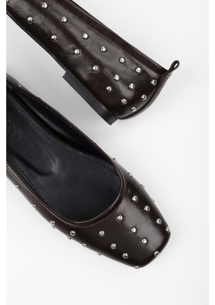 Kadın Zoe Kahve Troklu Küt Burunlu Babet fırsatları