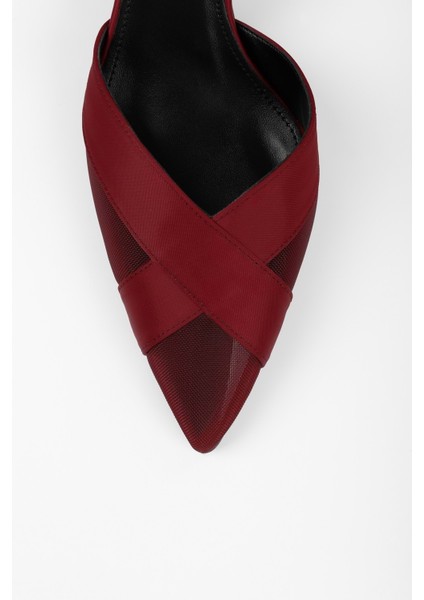 Kadın Oira Bordo Saten Stiletto modelleri