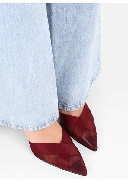 Kadın Oira Bordo Saten Stiletto fırsatları
