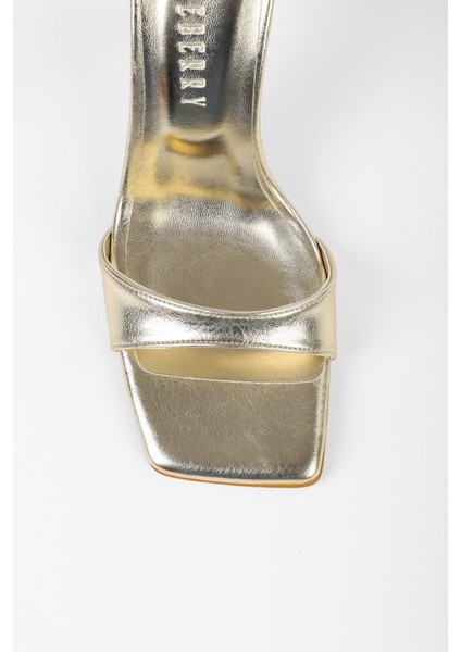 Kadın Vinetta Altın Kırışık Parlak Topuklu Ayakkabı fırsatları