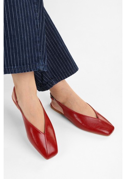 Kadın Noya Kırmızı Cilt Babet