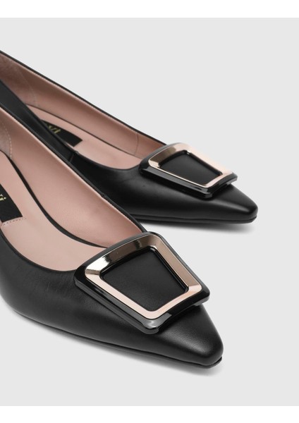 Kinga Hakiki Deri Kadın Siyah Topuklu Ayakkabı fiyatları