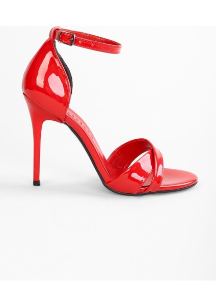 Kadın Elza Kırmızı Rugan Bantlı Topuklu Ayakkabı indirimleri
