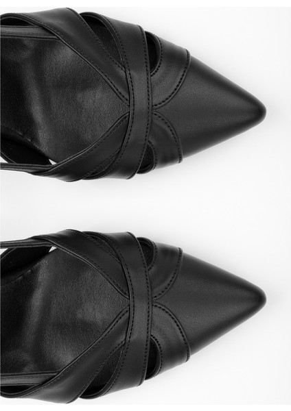 Kadın Liora Siyah Cilt Kısa Topuklu Stiletto indirimleri