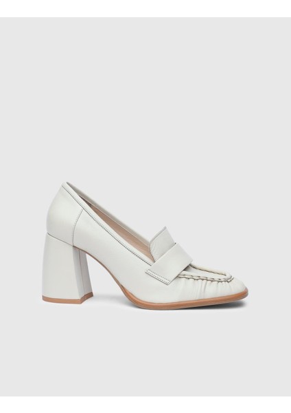 Marlies Hakiki Deri Kadın Bej Topuklu Ayakkabı modelleri