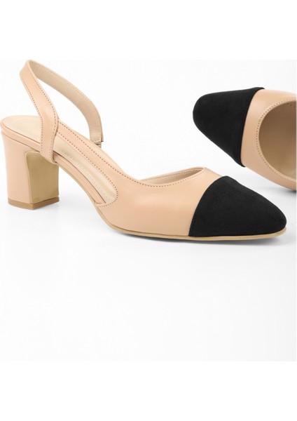 Kadın Elya Nude Cilt Kalın Topuklu Ayakkabı