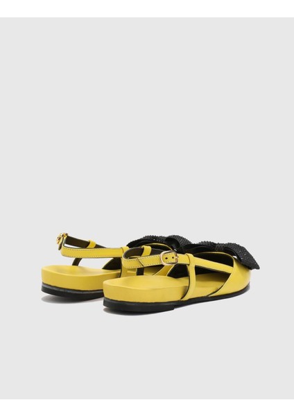Lapato Deri Kadın Sarı Sandalet fırsatları