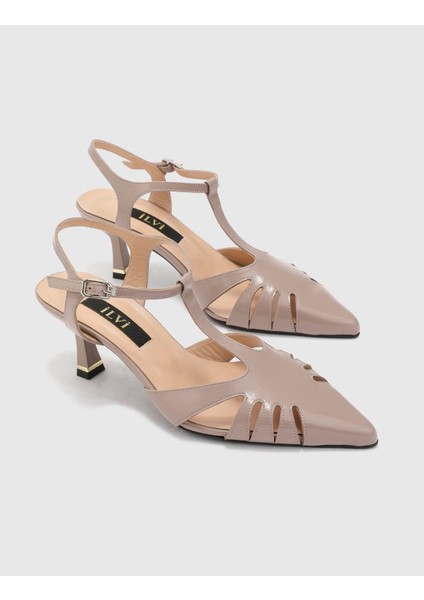 Dalila Hakiki Rugan Deri Kadın Vizon Topuklu Sandalet fiyatları