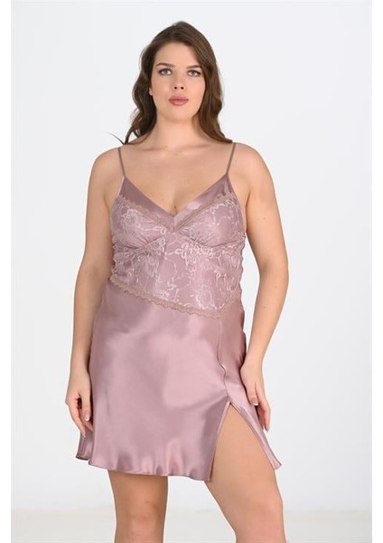 Aria's Closet Büyük Beden 2li Vizon Sabahlık Takımı Bigsize 6205 fiyatları