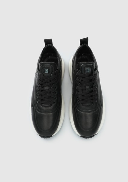 Siyah Deri Erkek Sneaker indirimleri