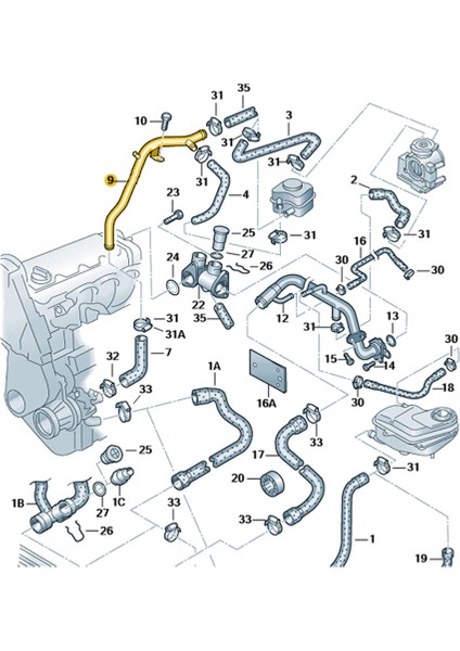 Audi A6 1998-2001 1.8 Devirdaim Geri Çalışma Su Borusu 058121065B