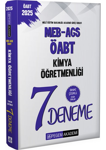 2025 Meb-Ags-Öabt Kimya Öğretmenliği Tamamı Çözümlü 7 Deneme