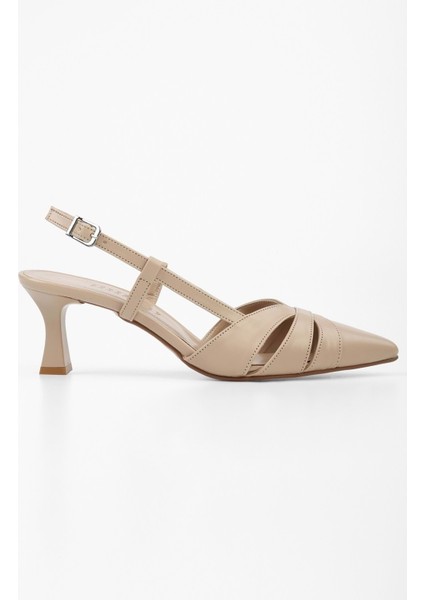 Kadın Liora Ten Cilt Kısa Topuklu Stiletto