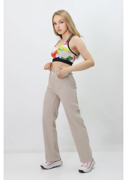 Kadın Boru Paça Kot Pantolon