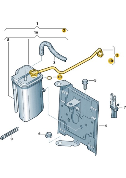 Skoda Octavia A6 2009-2012 Aktif Karbon Filtresi Borusu 1K0201160BG