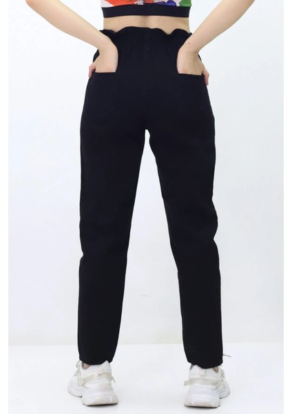 Kadın Beli Lastikli Likrasız Kot Pantolon fırsatları
