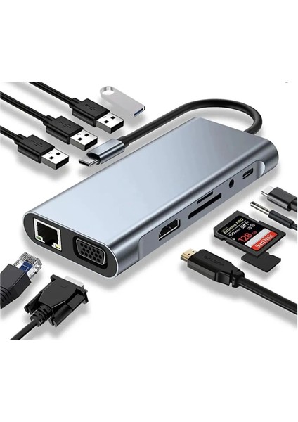 Skygo Type C 11 In 1 ZR44 Hdtv Multifunction Adapter