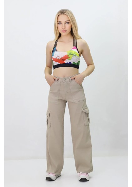 Kadın Yan Cepli Kargo Pantolon