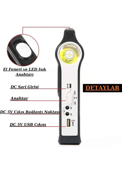 2400MAH Çok Fonksiyonlu Taşınabilir Solar Güneş Enerjili USB Ile Şarj Edilebilir Powerbank Kamp El Feneri fırsatları