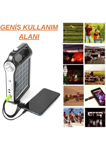2400MAH Çok Fonksiyonlu Taşınabilir Solar Güneş Enerjili USB Ile Şarj Edilebilir Powerbank Kamp El Feneri indirimleri