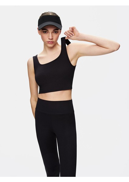 Kadın Askılı Kare Yaka Crop Slım Siyah Atlet fiyatları