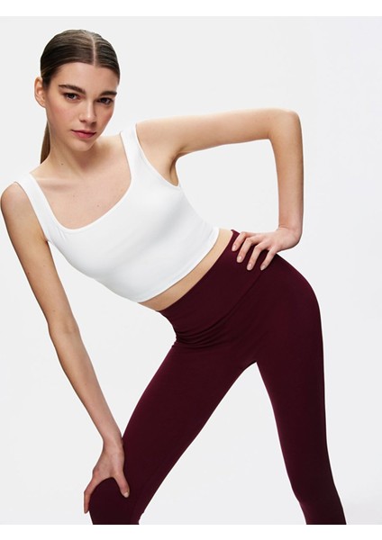 Kadın Askılı Kare Yaka Crop Slım Beyaz Atlet fiyatları