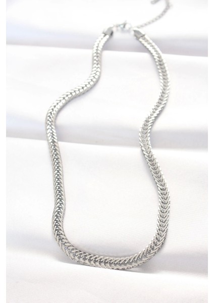 316L Çelik Silver Renk Balık Sırtı Zincir Kolye - TJ-BKO8530 fiyatları