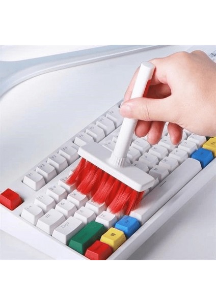 Çok Amaçlı Kırmızı Hassas Fırça Başlıklı Bilgisayar Laptop Temizleme Fırçası ( Lisinya )
