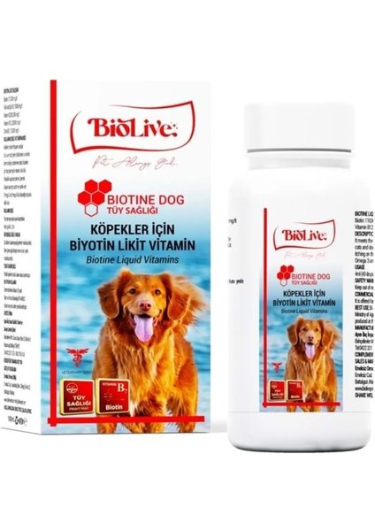Biolive Biotin Köpekler Için Tüy Döküm Önleyici Sıvı Vitamin 100ML
