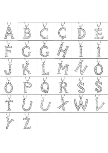 925 Ayar Gümüş Rodyum Kaplama G Harfi Kadın Gümüş Kolye fiyatları