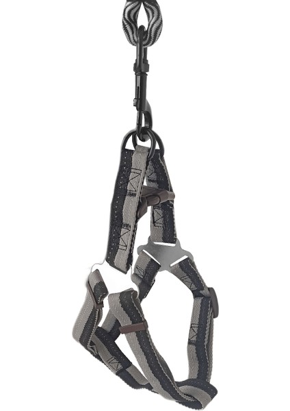 Köpek Göğüs Tasma Seti Dalga Desenli 1.5 Cm*35-48 cm Siyah-Beyaz