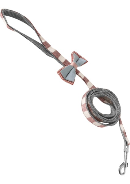 Köpek Göğüs Tasma Seti Ekose Desenli Papyonlu 1.5 Cm*35-48 cm Kırmızı