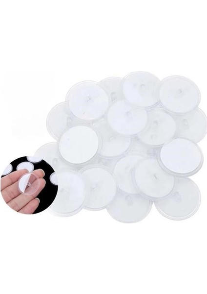 20 Adet Şeffaf Yuvarlak 3 cm Çaplı Güçlü Disk Yapışkanlar
